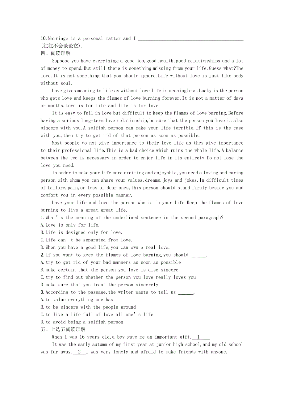 2021-2022学年新教材高中英语 Unit 1 Life Choices Section Ⅰ Topic Talk & Lesson 1 Lifestyles巩固练习（含解析）北师大版必修第一册.docx_第2页