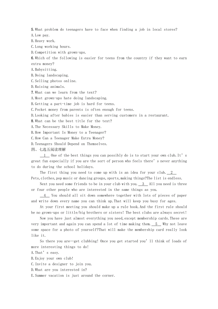 2021-2022学年新教材高中英语 Unit 1 Life Choices Section Ⅲ Writing WorkshopViewing Workshop & Reading Club巩固练习（含解析）北师大版必修第一册.docx_第3页
