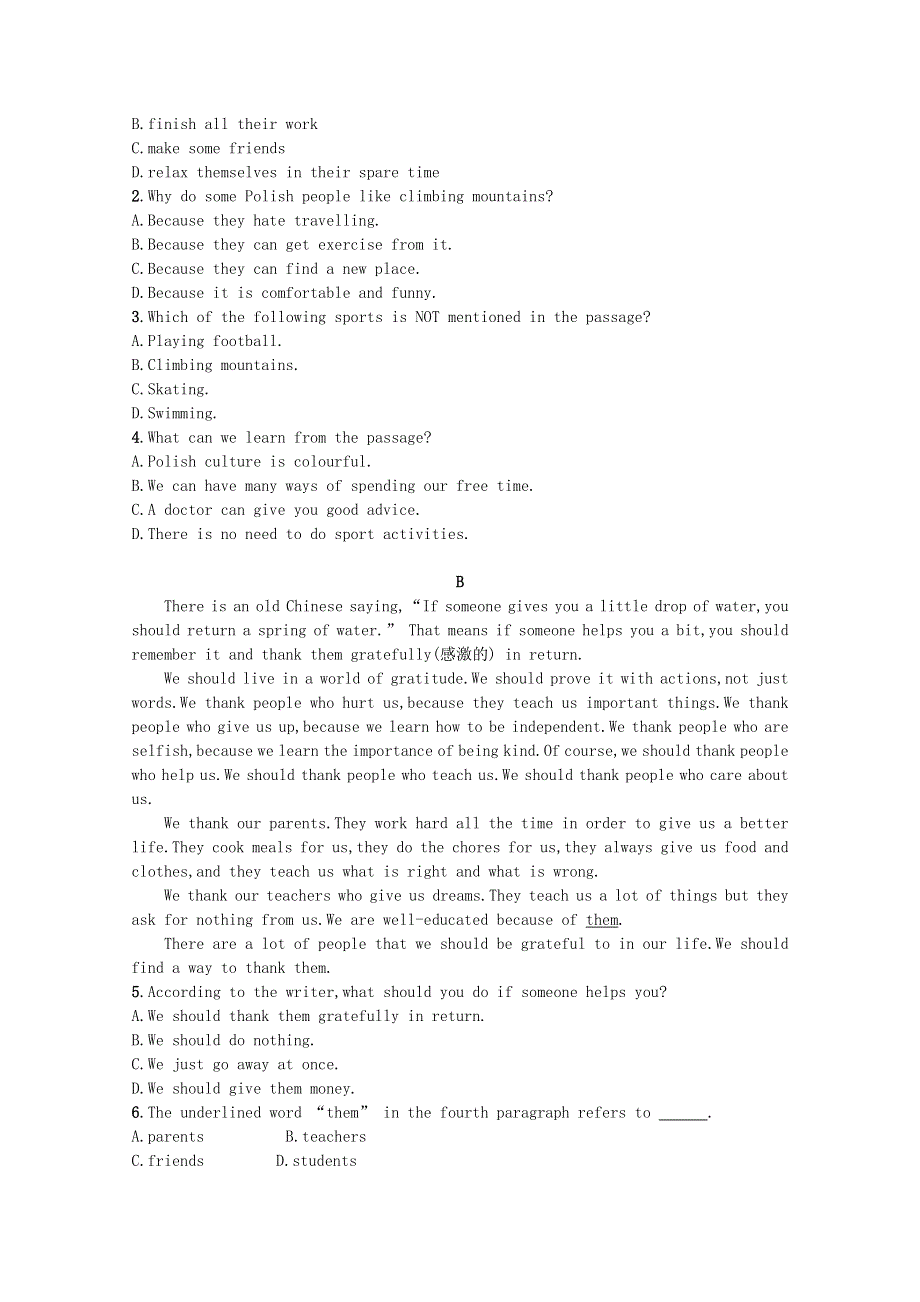 2021-2022学年新教材高中英语 Unit 1 Teenage Life Section Ⅲ Listening and TalkingReading for WritingAssessing Your Progress & Video Time习题（含解析）新人教版必修第一册.docx_第2页