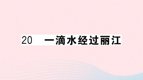 武汉专版2020春八年级语文下册第五单元20一滴水经过丽江习题课件新人教版.ppt