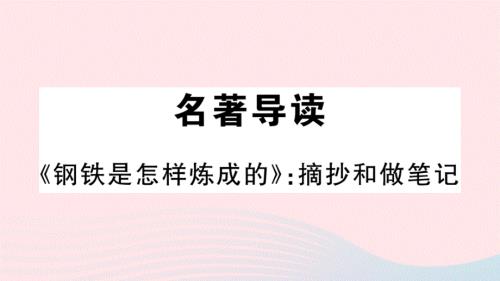 武汉专版2020春八年级语文下册第六单元名著导读钢铁是怎样炼成的习题课件新人教版.ppt