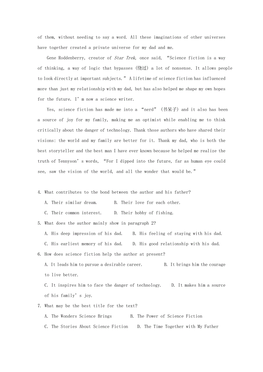 吉林省延边第二中学2020-2021学年高二英语下学期第一次月考试题.doc_第3页