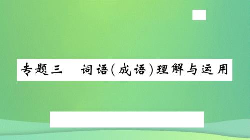 河北专版2018年秋九年级语文上册专题三词语成语理解与运用习题课件新人教版20180925168.ppt