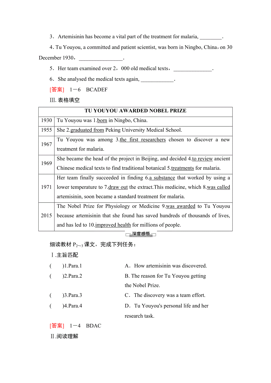2021-2022学年新教材人教版英语选择性必修第一册学案：UNIT1 PEOPLE OF ACHIEVEMENT 理解 课文精研读 WORD版含答案.doc_第2页