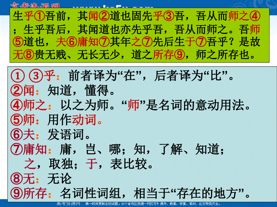 湖南省双峰县第一中学2016-2017学年人教版高中语文必修三课件：第三单元《师说》第二课时.ppt_第2页