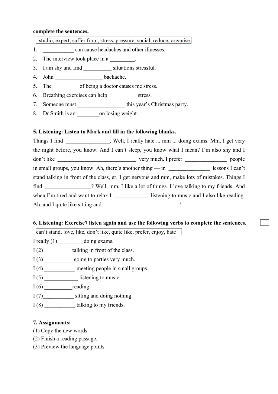 广东省佛山市南海区罗村高级中学高一英语《UNIT 1 LIFESTYLES LESSON 2 LISTENING》学案（北师大版）.doc_第2页