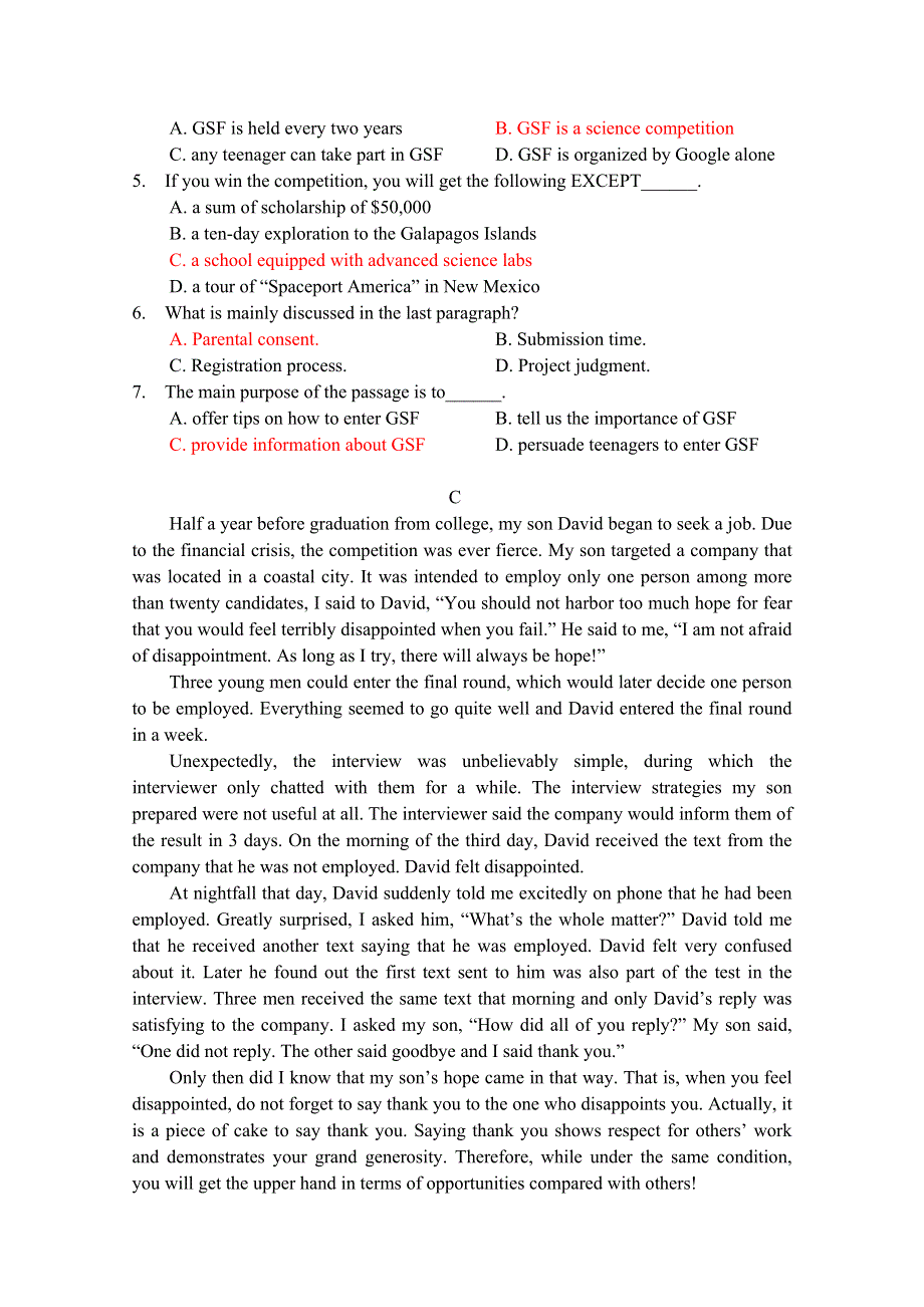 广东省广州市2016届高三上学期调研测试（二）英语试题 WORD版含答案.doc_第3页