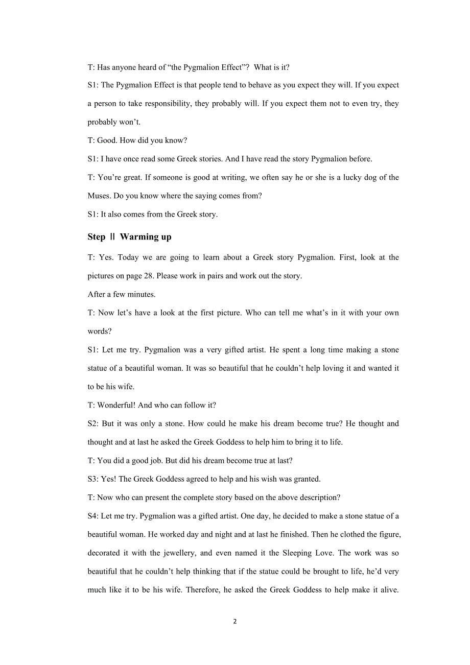 2021-2022高中英语人教版选修8教案：UNIT4 PYGMALION USING LANGUAGE （三） WORD版含答案.doc_第2页