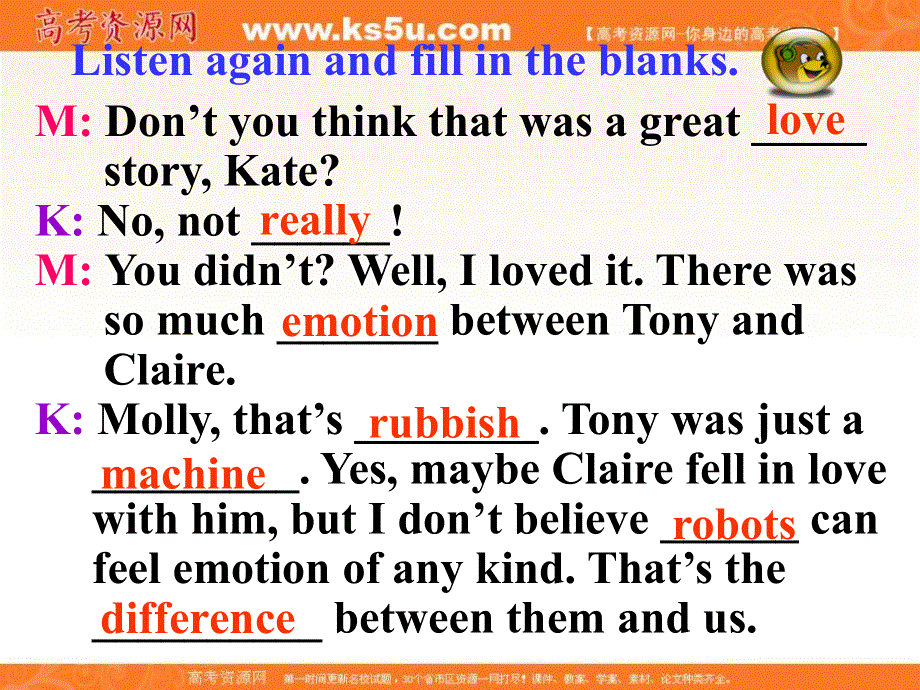 高中英语课件：U2P4 LISTENING EXERCISE（新人教版选修7）.ppt_第3页